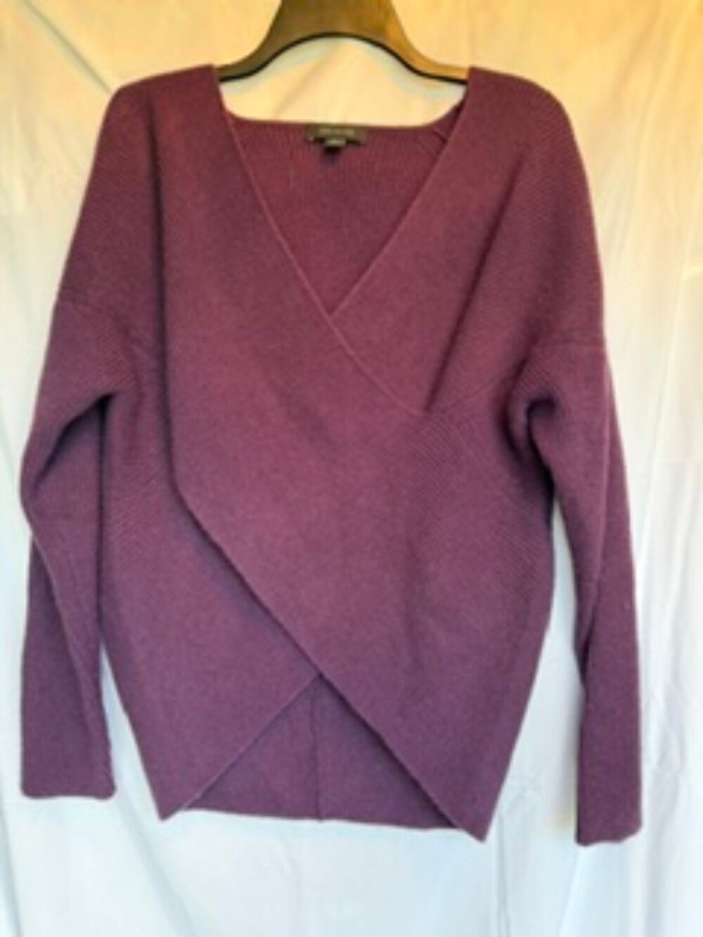 Ann Taylor Crossover sweater, plum, size M